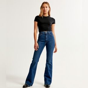 Abercrombie & Fitch High Rise Vintage Flare Raw Hem Jeans